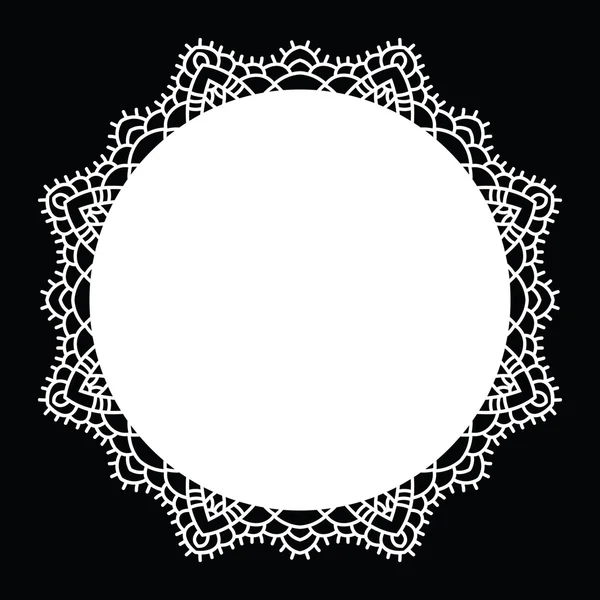 Gehaakte kant mandala. — Stockvector