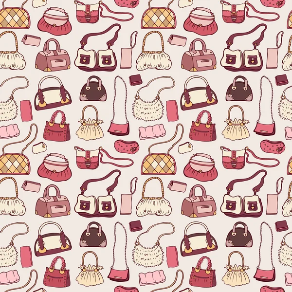 Bolsos de mujer. Patrón sin costura . — Vector de stock