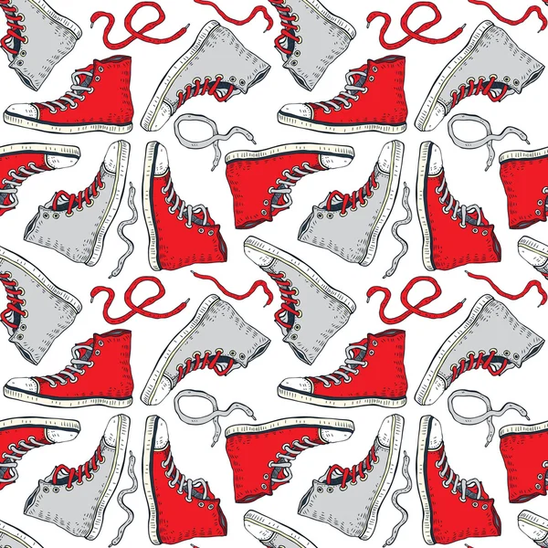 Zapatillas. Fondo sin costuras . — Vector de stock