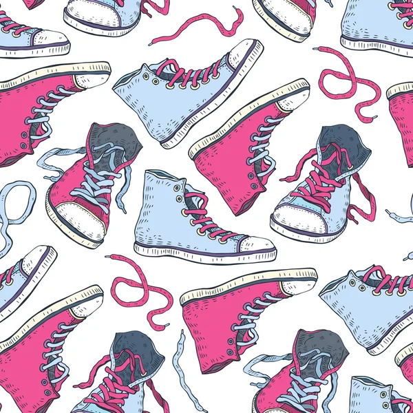 Zapatillas. Fondo sin costuras . — Vector de stock