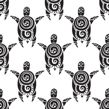 Kaplumbağalar. Dikişsiz vektör desen.