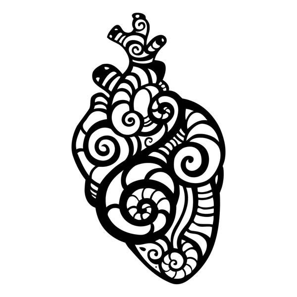 Corazón decorativo. Patrón étnico . — Archivo Imágenes Vectoriales