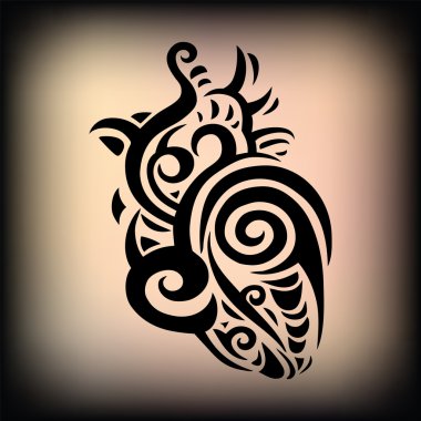 Dekoratif bir kalp. etnik desen.