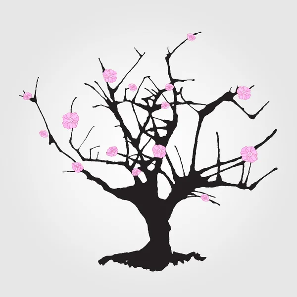 Träd i kinesisk stil. — Stock vektor