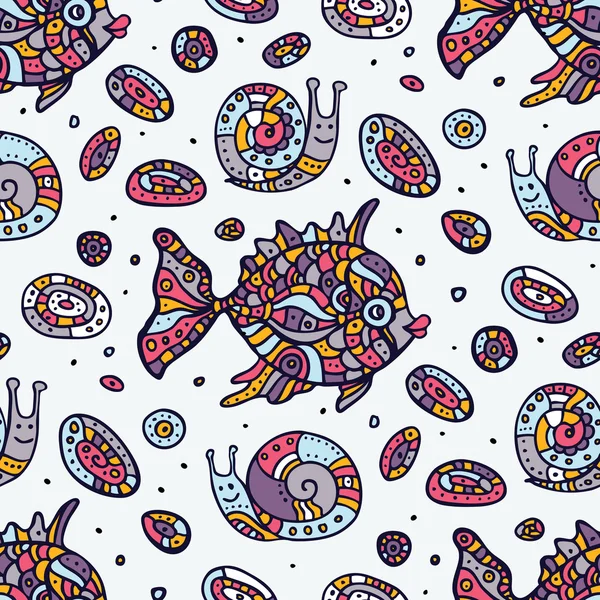 Des poissons. Modèle sans couture . — Image vectorielle