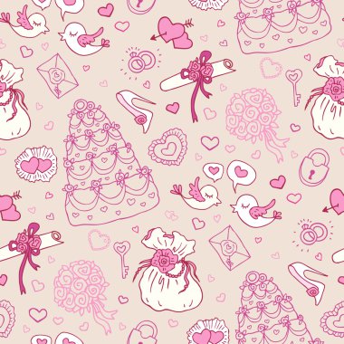 Dikişsiz düğün desenleri.