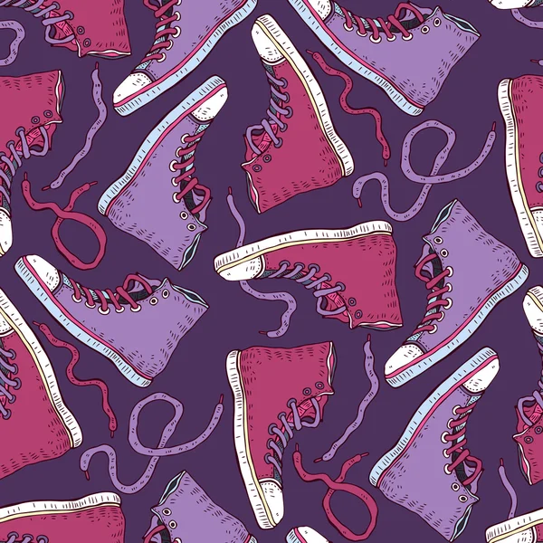 Zapatillas. Fondo sin costuras . — Vector de stock