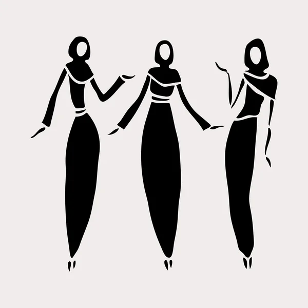 Las mujeres del este en velado . — Vector de stock