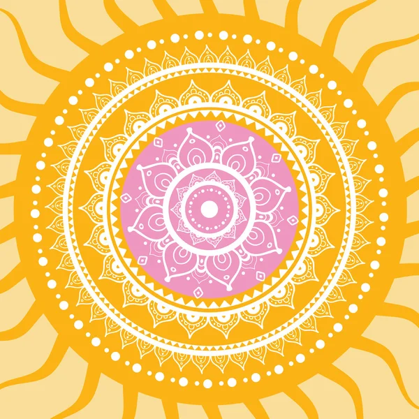 Mandala. Modello del sole . — Vettoriale Stock