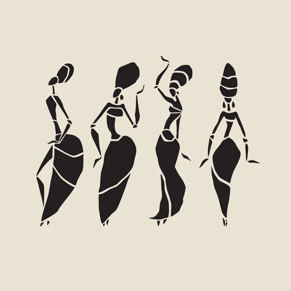 Afrikanisches Silhouettenset. — Stockvektor