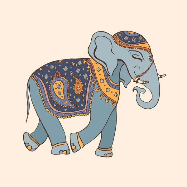 Elephant. Indian style. Decorative Vector illustration. — Stock Vector