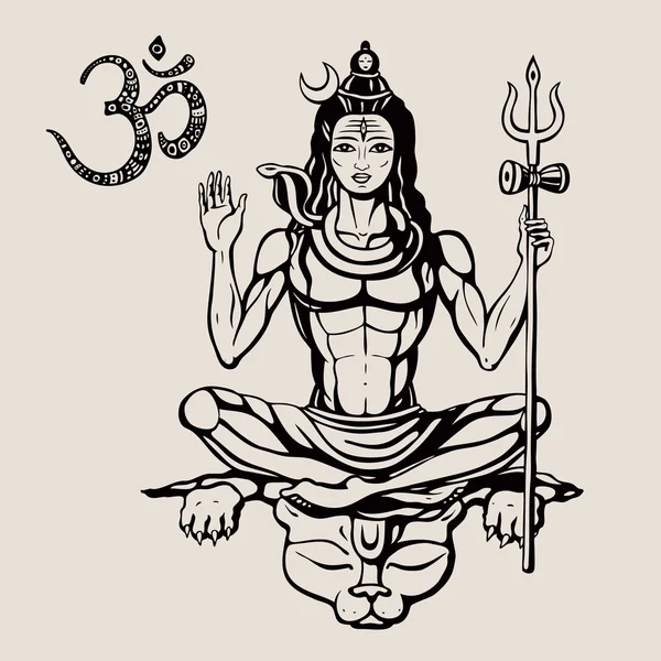 Hindu god Shiva — Stock Vector