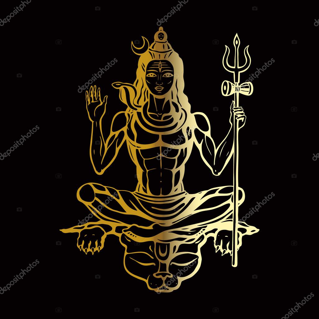 Hindu god Shiva Stock Illustration by ©katyaulitina #77939552