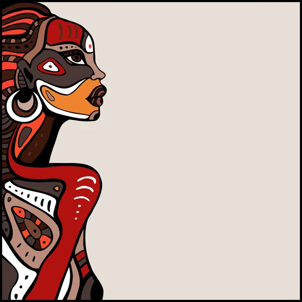 Profile of beautiful African woman. Vector Graphics