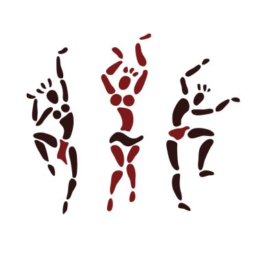Rakamlar Afrikalı dansçılar.