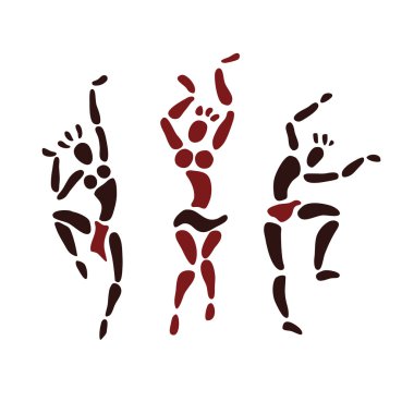 Figures of African dancers. clipart