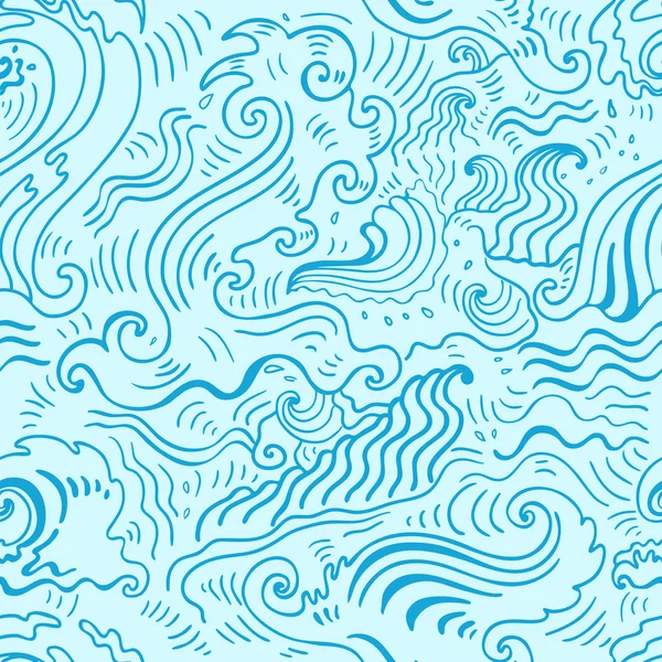 Olas marinas. Fondo sin costuras — Vector de stock