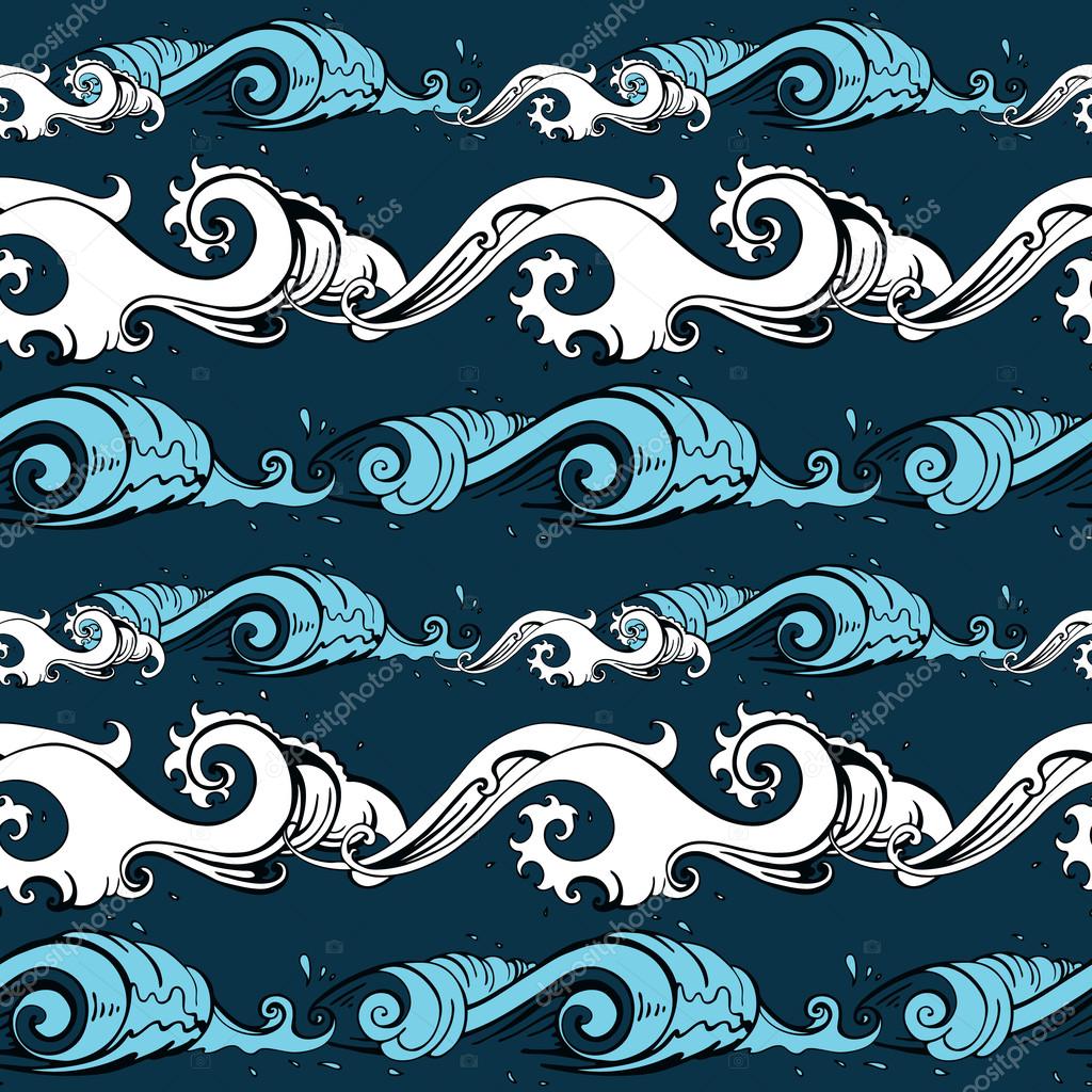 海の波 シームレスな背景 ストックベクター C Katyaulitina