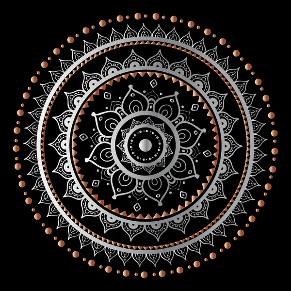 Silver mandala — Stock Vector