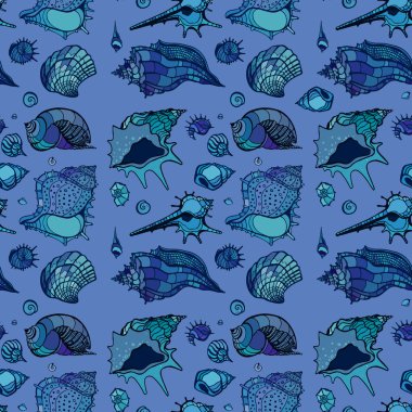 Deniz kabukları seamless modeli. 