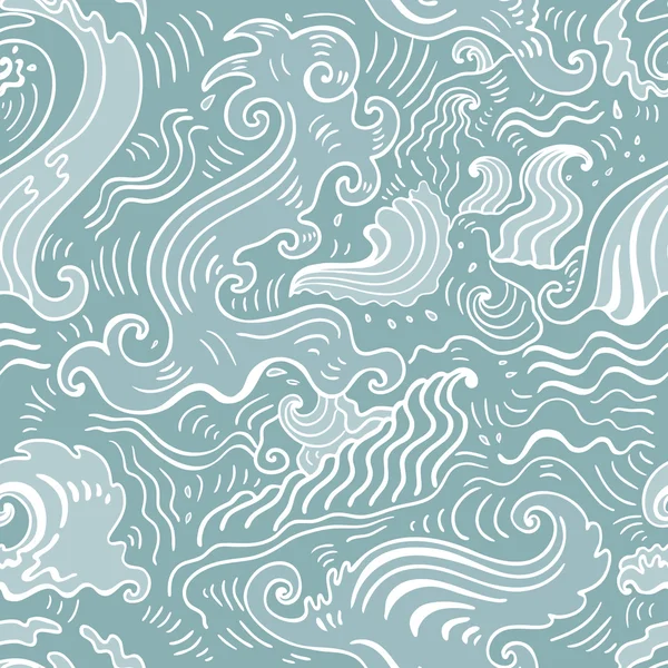 Sea waves.  Seamless background — Stock Vector