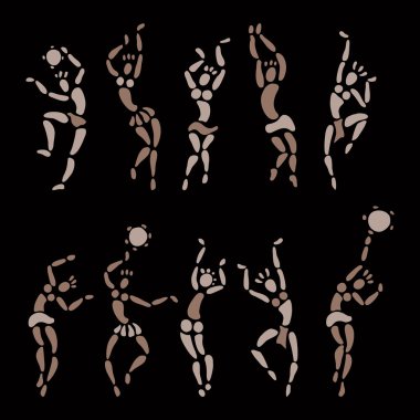 Rakamlar Afrikalı dansçılar.