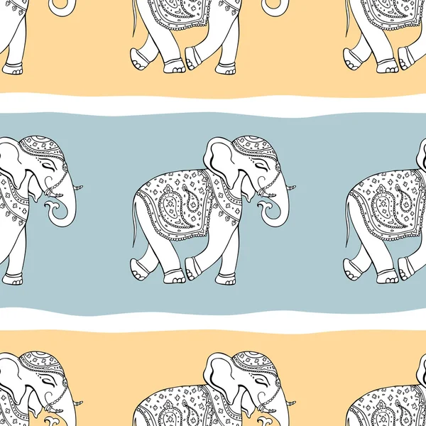 Sloni. Bezešvé vzor. — Stockový vektor