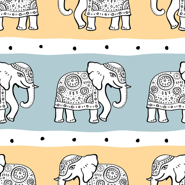 Elephants. Seamless pattern. — Stock Vector