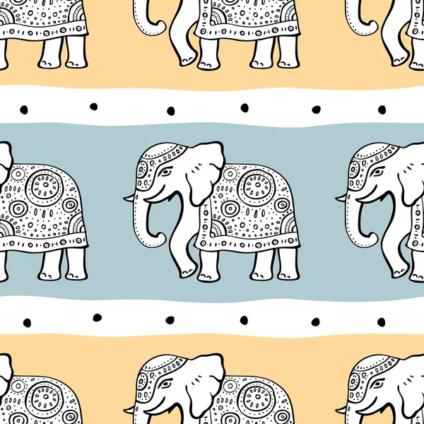 Elephants. Seamless pattern. — Stock Vector