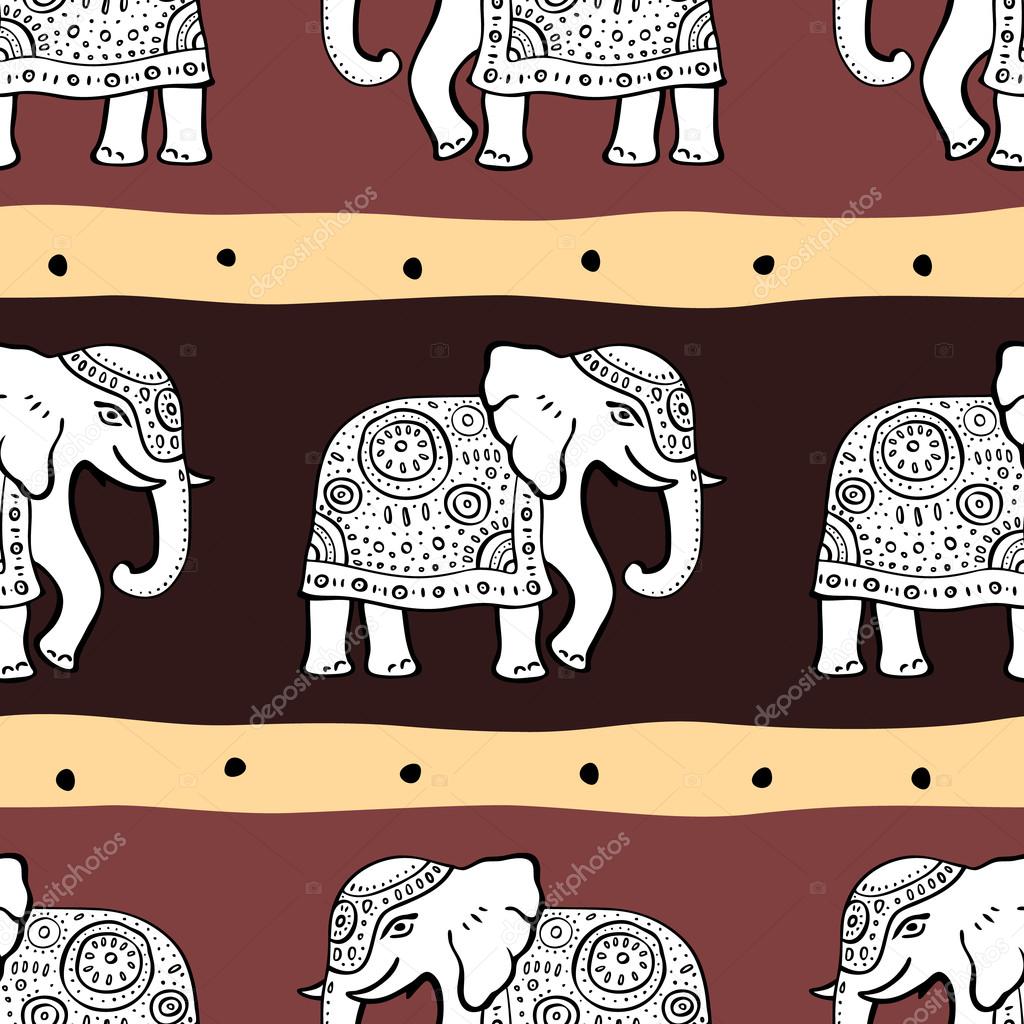 Elephants. Seamless pattern.