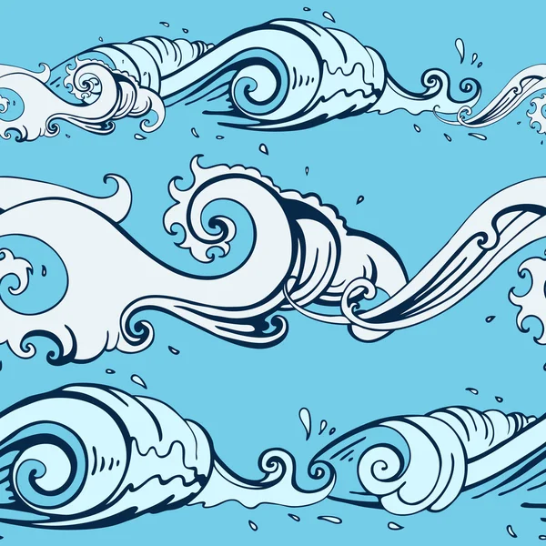 Морські хвилі. Безшовний фон — стоковий вектор