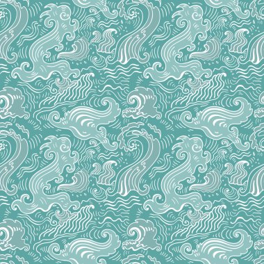 Sea waves.  Seamless background clipart