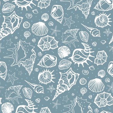 Deniz kabukları seamless modeli. 