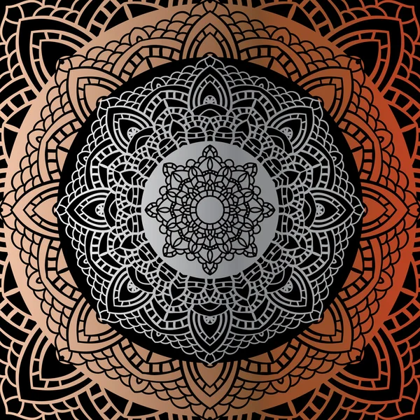 Zilveren mandala — Stockvector