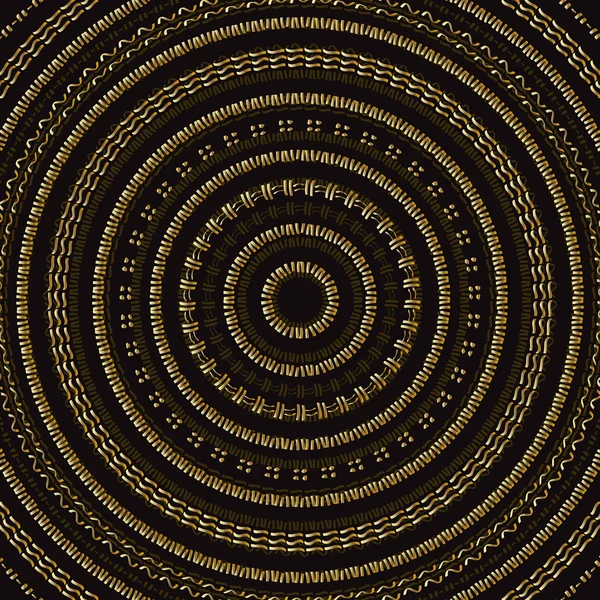 Hand getrokken circulaire patroon. Gouden Mandala. — Stockvector