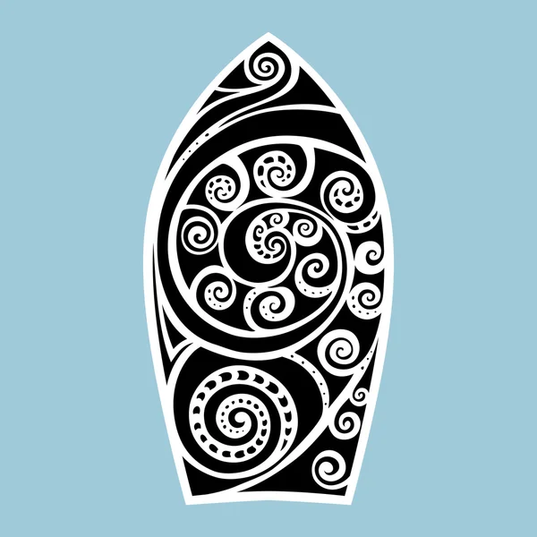 Planche de surf. Style de tatouage . — Image vectorielle