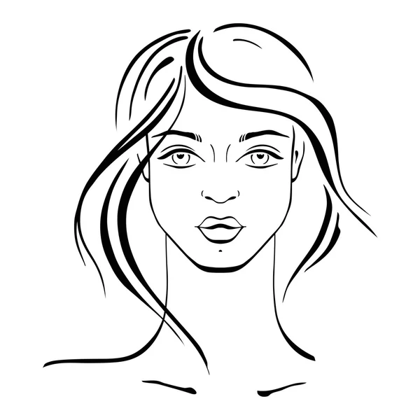 Retrato de mujer hermosa . — Vector de stock