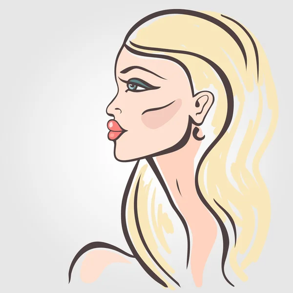 Retrato de mujer hermosa . — Vector de stock