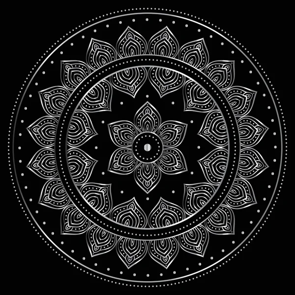 Zilveren mandala — Stockvector