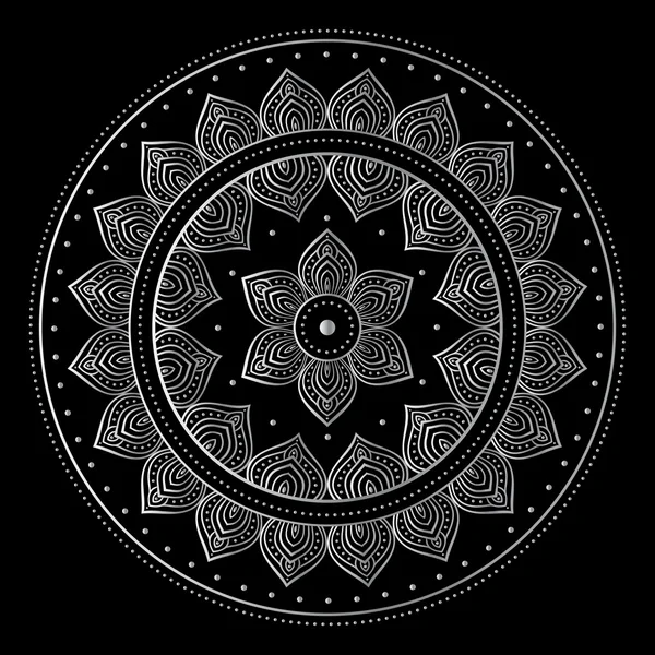 Silver mandala — Stock Vector