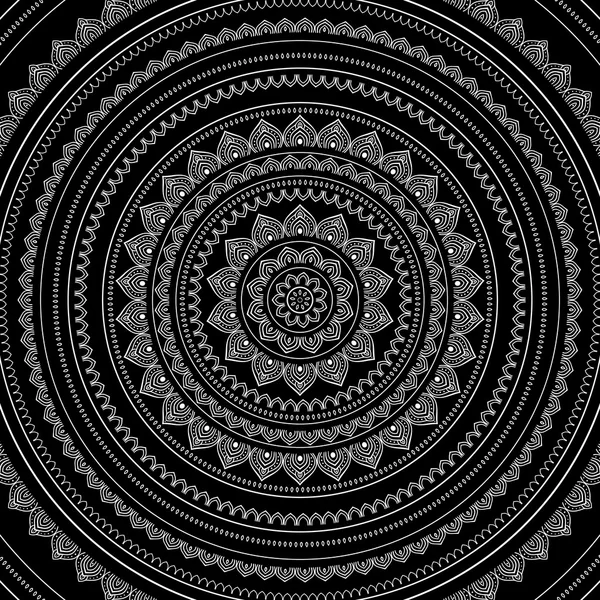 Zilveren mandala — Stockvector