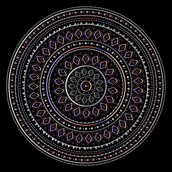 Silver mandala — Stock Vector