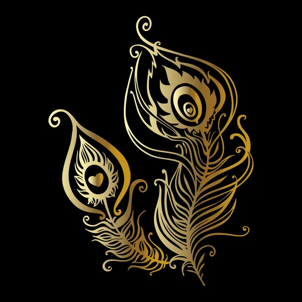 Hermosas plumas de pavo real — Vector de stock