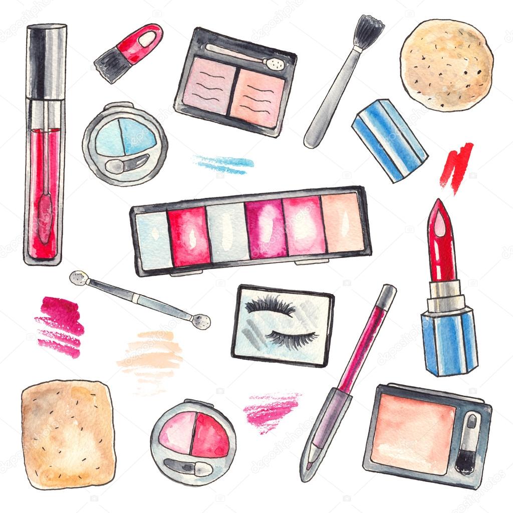 Watercolor Makeup products set