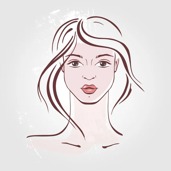 Hand drawn fashion Portrait — Stock Vector