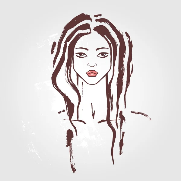 Retrato de mujer hermosa . — Vector de stock