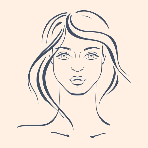 Beau portrait de femme . — Image vectorielle