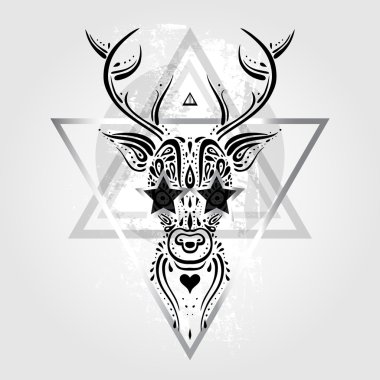 Geyik kafası. Kabile desen.