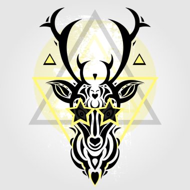 Geyik kafası. Kabile desen.