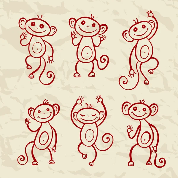 Monkey kínai zodiac. — Stock Vector